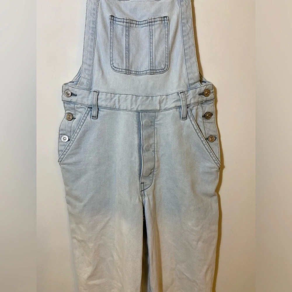 HUDSON WOMEN'S JEAN OVERALLS DENIM In Light Beams Blue sz S